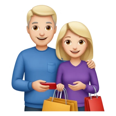 Mom and dad shopping sticker