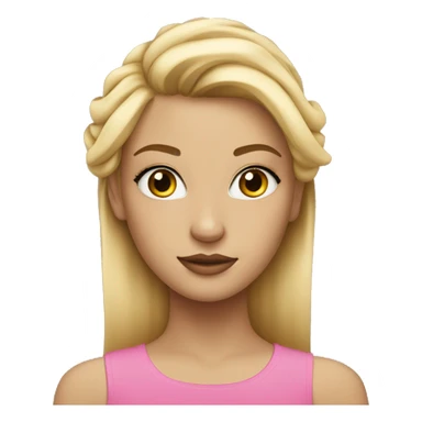blonde girl with lashes and half up half down sticker