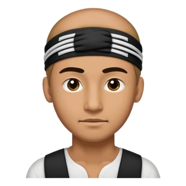 necesito la cara de un hombre con una vincha de color negro en la frente. la vincha tiene que ser angosta y tiene que estar en la frente del hombre, arriba de los ojos y abajo del pelo. sticker