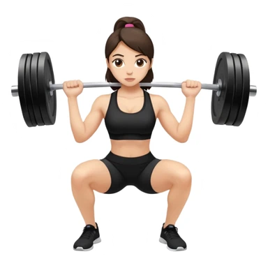 brunete girl doing squats with weight at the gym with all black outfit sticker