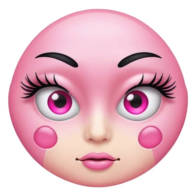 pink face batting there eyelashes  sticker