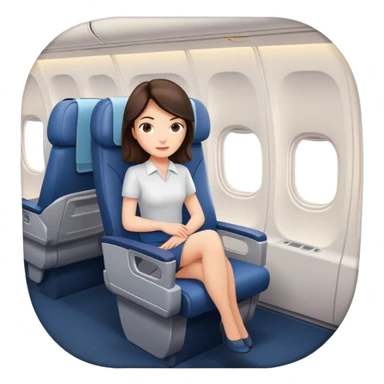 Brunette sitting on airplane seat sticker