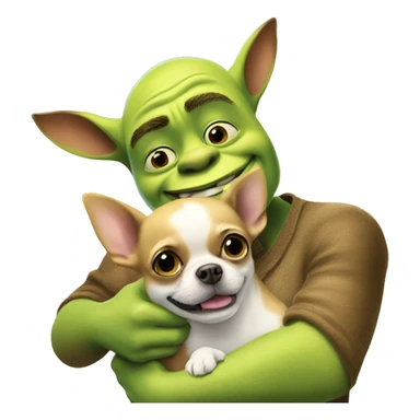 Shrek is hugging chihuahua sticker