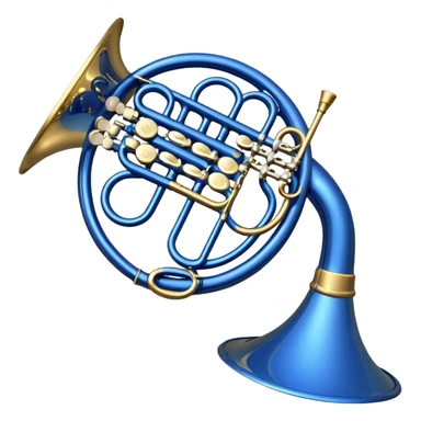 Blue french horn her tarafı mavi sticker