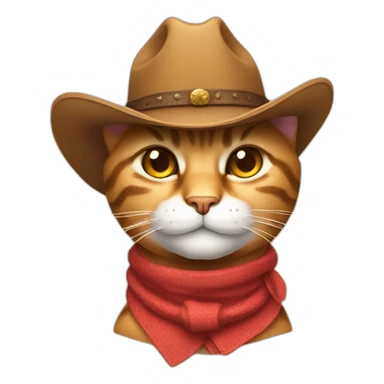 smirking cat with cowboy hat sticker