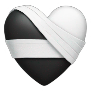 Black heart with white bandage sticker