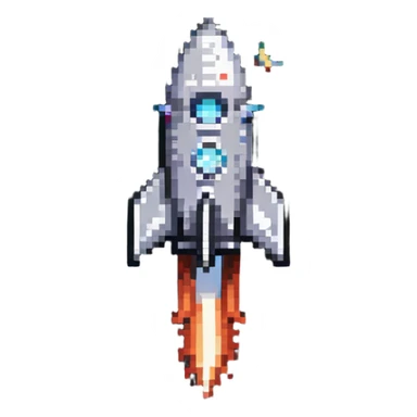 rocket ship in space sticker