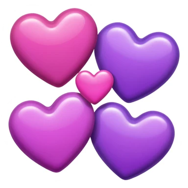 pink and purple hearts, pink and purple candy sticker