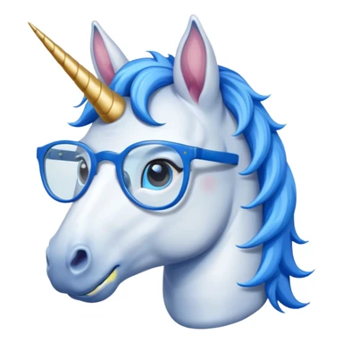 unicorn with blue glasses sticker