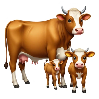 Vache, veau et taureau  sticker