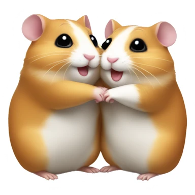 two happy hamsters hug sticker