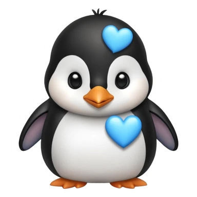 loving cute penguin whit blue hearts around him sticker