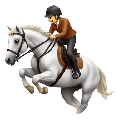 Horse with rider jumping sticker