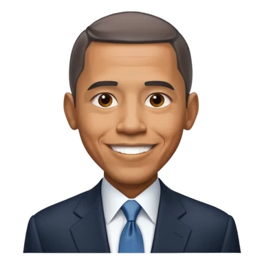 Create Barack Obama in a suit with warm smile & confident pose. sticker