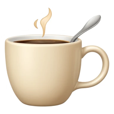 light beige coffee cup with elegant handle sticker