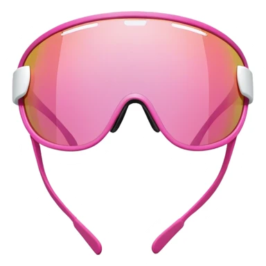 sporty pink shield visor sunglasses with aerodynamic shape, athletic design, wraparound one-piece lens sticker