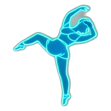 Suggestive silhouette dancer neon sign sticker