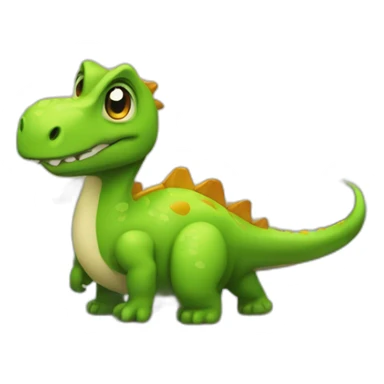 Un poulé sur un dinosaure sticker