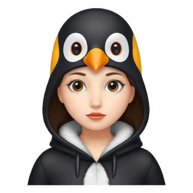A girl with penguin outfit  sticker