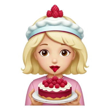 Raspberry torte human full body and legs girl with a raspberry barrette on her head sticker