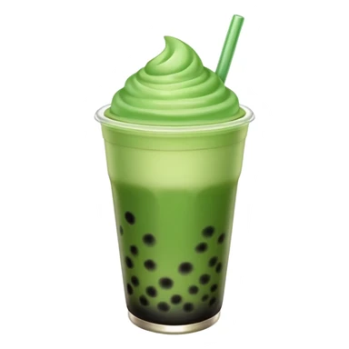 make a matcha boba tea emoji that is green and gradient sticker