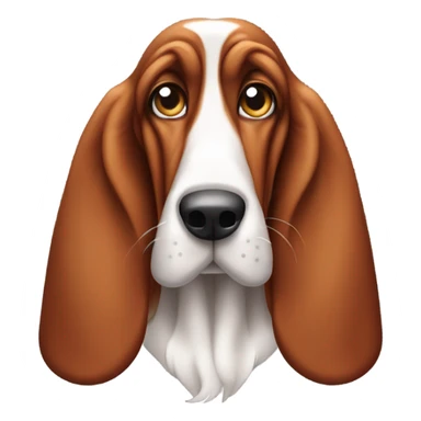 Red and white basset hound side eye sticker