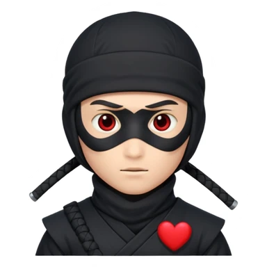Ninja ojos de corazónes hombre sticker