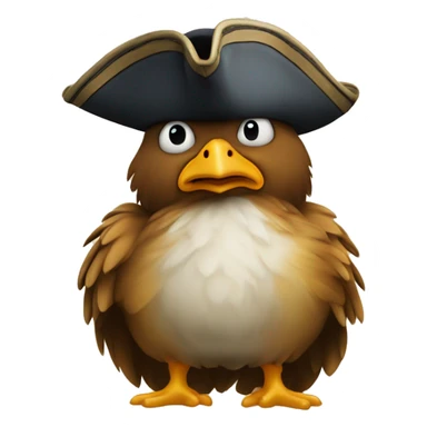un poussin avec des lunete et un chapeau de pirate sticker