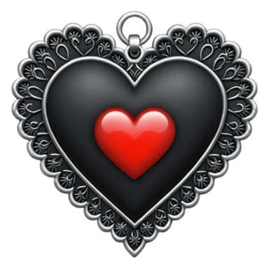 goth heart with a black lace heart charm sticker