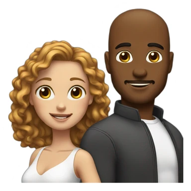 White couple Love forever wave sticker