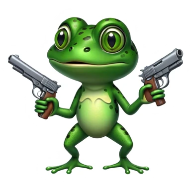 frog holding a pistol sticker