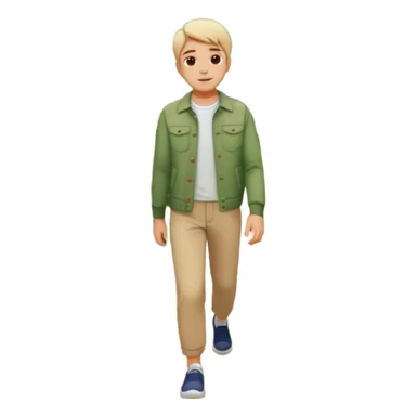 someone walking IN THE GARDEN on a path with flower and plants around him sticker