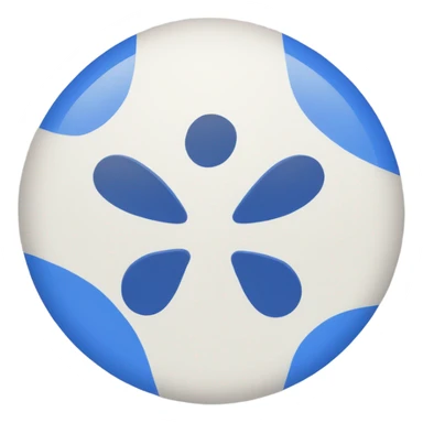 white tick in the blue 12 corner round shape star sticker