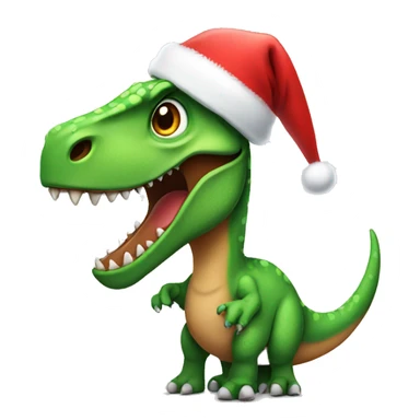 Dinosaur with a Santa hat  sticker
