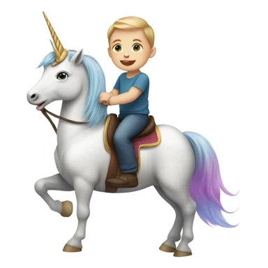 Kid with down syndrome on a unicorn sticker