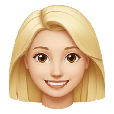 smiling blonde woman looking at viewer sticker