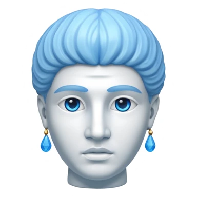 ancient greece marble sculpture head with a blue aura around the background of it sticker