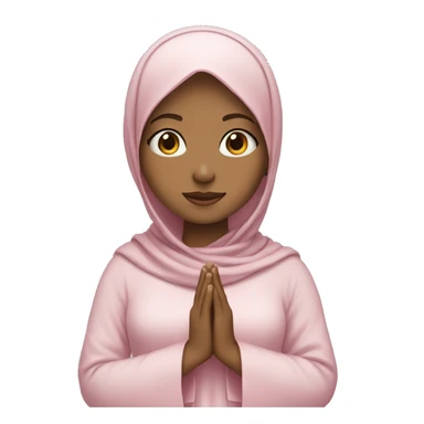 Girl with light pink hijab and clothes praying  sticker
