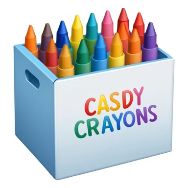 Box of crayons with different colors sticker