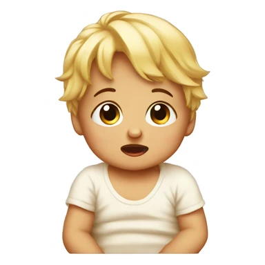 Baby is sitting while crying sticker