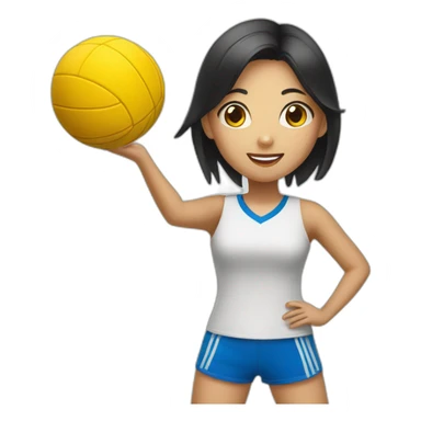 A Chinoise girl playing volley-ball sticker