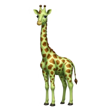 green furry giraffe sticker
