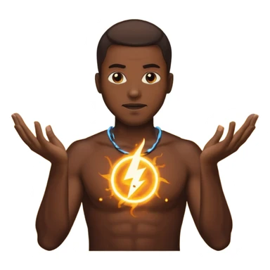 black man summoning electric sticker