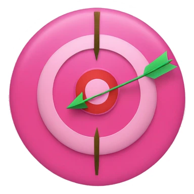 a pink target with an arrow in the middle of it sticker