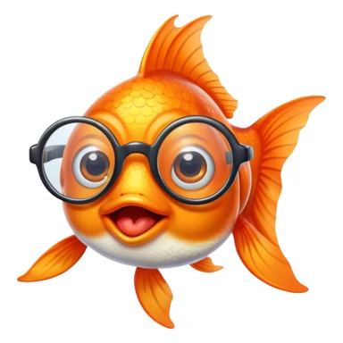 funny goldfish with eyeglasses sticker