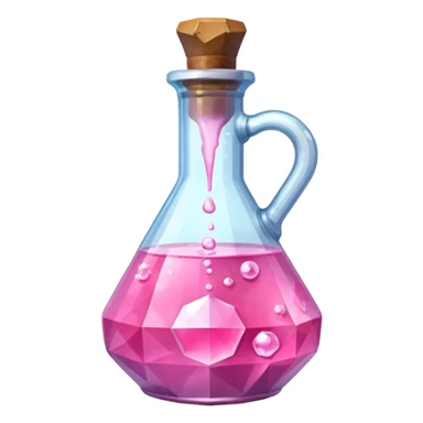 pink Magic Fantasy Potion, Glass Low Poly sticker