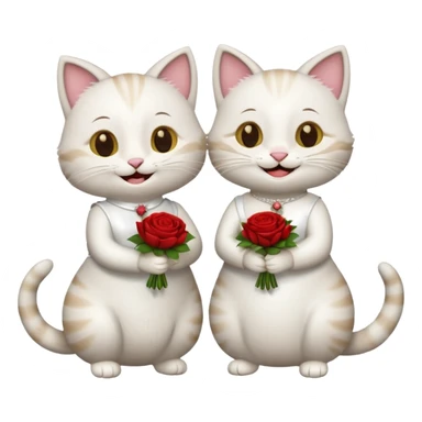 2 happy cats getting married in spain sticker