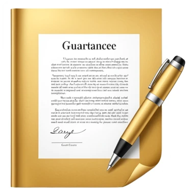 Professional guarantee contract golden paper signed sticker