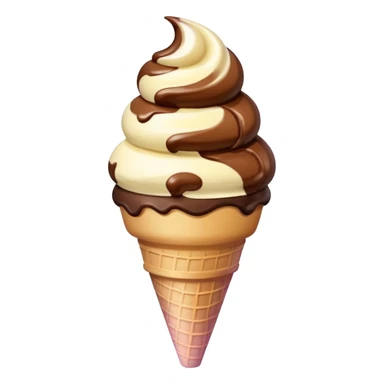 chocolate and vanilla swirl ice cream on cone sticker
