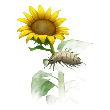 Sunflower behind isopod sticker